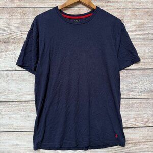 Polo Ralph Lauren Mens Navy Blue Solid Casual T-Shirt Red Pony Logo Size L Large